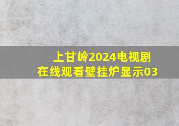 上甘岭2024电视剧在线观看壁挂炉显示03