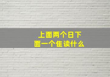 上面两个日下面一个隹读什么