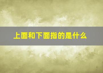 上面和下面指的是什么