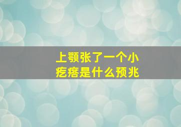 上颚张了一个小疙瘩是什么预兆