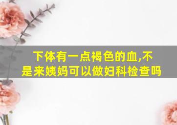 下体有一点褐色的血,不是来姨妈可以做妇科检查吗