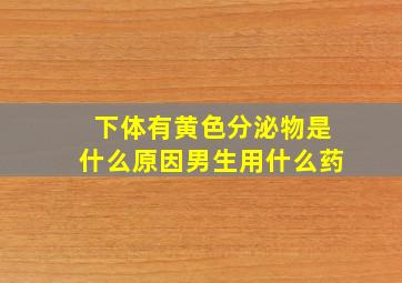 下体有黄色分泌物是什么原因男生用什么药