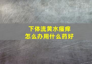 下体流黄水瘙痒怎么办用什么药好