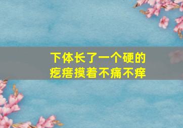 下体长了一个硬的疙瘩摸着不痛不痒