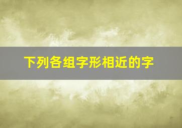 下列各组字形相近的字