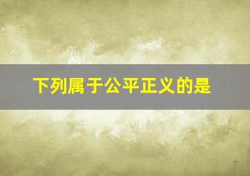 下列属于公平正义的是