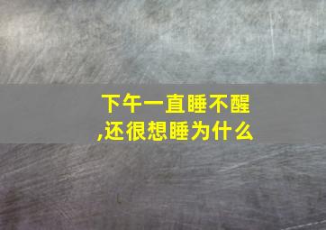 下午一直睡不醒,还很想睡为什么