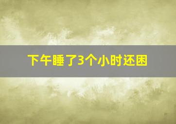 下午睡了3个小时还困