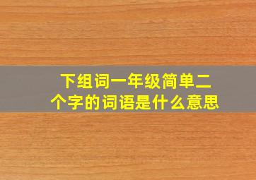 下组词一年级简单二个字的词语是什么意思