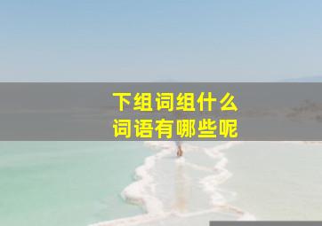 下组词组什么词语有哪些呢