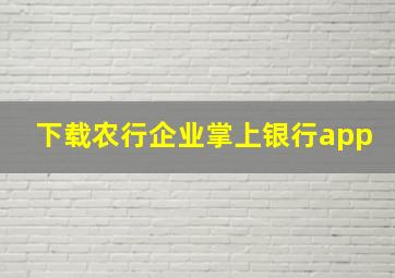 下载农行企业掌上银行app