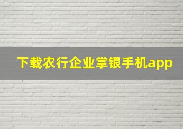 下载农行企业掌银手机app