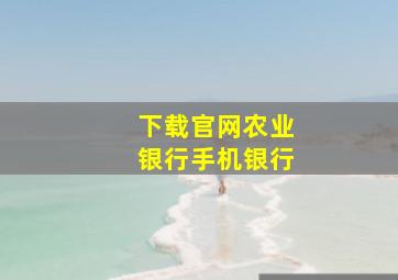 下载官网农业银行手机银行