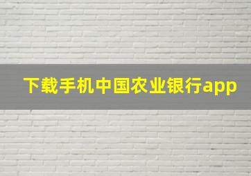 下载手机中国农业银行app