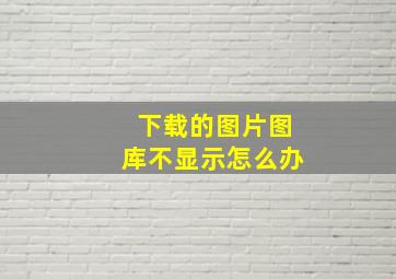 下载的图片图库不显示怎么办