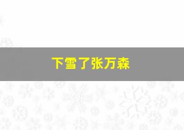 下雪了张万森