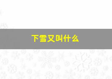 下雪又叫什么