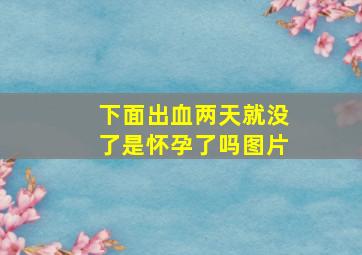 下面出血两天就没了是怀孕了吗图片