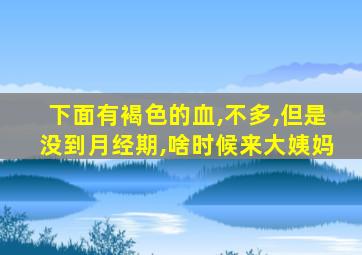 下面有褐色的血,不多,但是没到月经期,啥时候来大姨妈