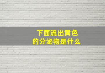 下面流出黄色的分泌物是什么