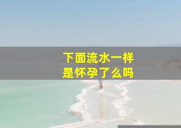 下面流水一样是怀孕了么吗