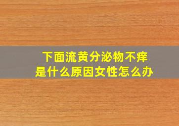 下面流黄分泌物不痒是什么原因女性怎么办