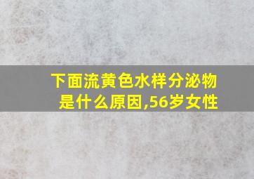 下面流黄色水样分泌物是什么原因,56岁女性