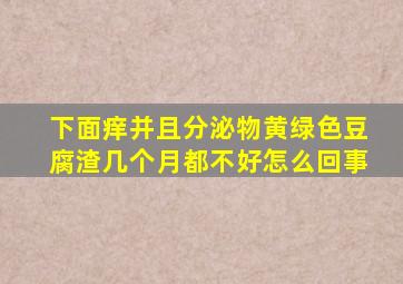 下面痒并且分泌物黄绿色豆腐渣几个月都不好怎么回事