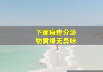 下面瘙痒分泌物黄绿无异味