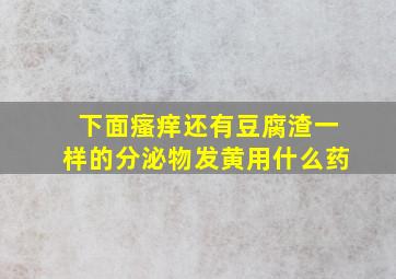 下面瘙痒还有豆腐渣一样的分泌物发黄用什么药