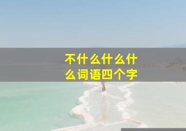 不什么什么什么词语四个字