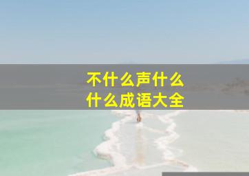 不什么声什么什么成语大全