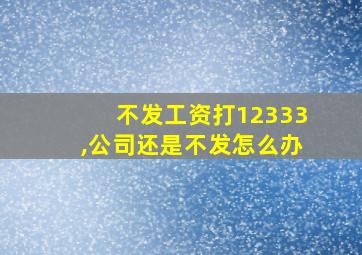 不发工资打12333,公司还是不发怎么办