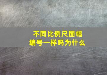 不同比例尺图幅编号一样吗为什么