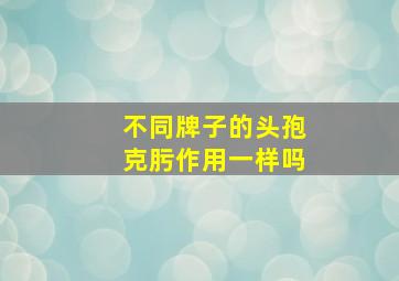 不同牌子的头孢克肟作用一样吗