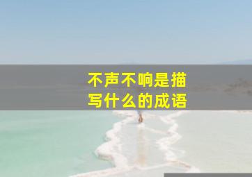 不声不响是描写什么的成语