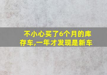 不小心买了6个月的库存车,一年才发现是新车