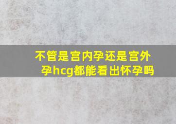 不管是宫内孕还是宫外孕hcg都能看出怀孕吗