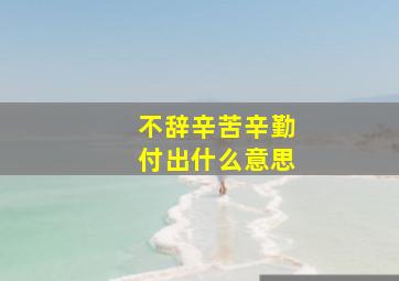 不辞辛苦辛勤付出什么意思