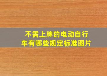 不需上牌的电动自行车有哪些规定标准图片