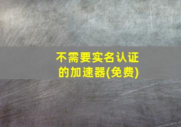 不需要实名认证的加速器(免费)