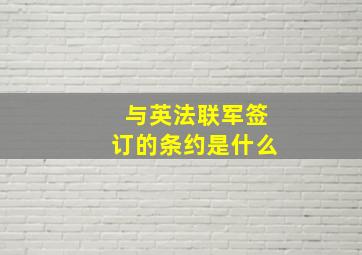 与英法联军签订的条约是什么