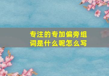 专注的专加偏旁组词是什么呢怎么写