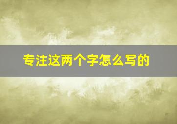 专注这两个字怎么写的