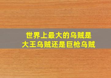 世界上最大的乌贼是大王乌贼还是巨枪乌贼