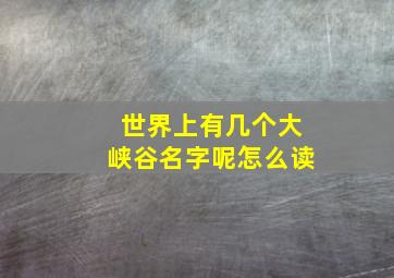 世界上有几个大峡谷名字呢怎么读