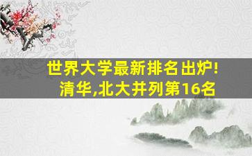 世界大学最新排名出炉!清华,北大并列第16名