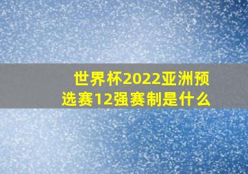 世界杯2022亚洲预选赛12强赛制是什么