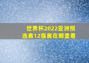 世界杯2022亚洲预选赛12强赛在哪里看