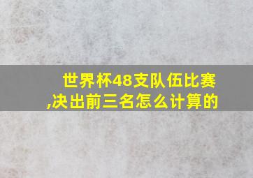 世界杯48支队伍比赛,决出前三名怎么计算的